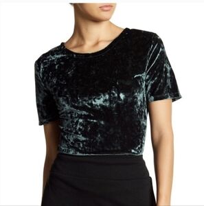 14th & Union Blue Velvet Top - Size L
